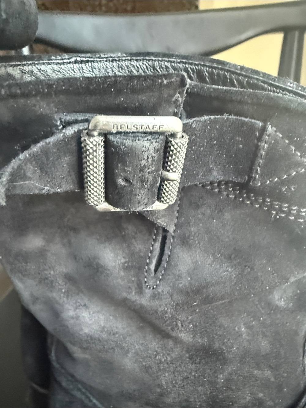 Black Suede Women’s Belstaff Motorcycle Boots - Classic Slip-On Style - Picture 4 of 7